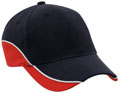 FRONT VIEW OF BASEBALL CAP NAVY/WHITE/RED